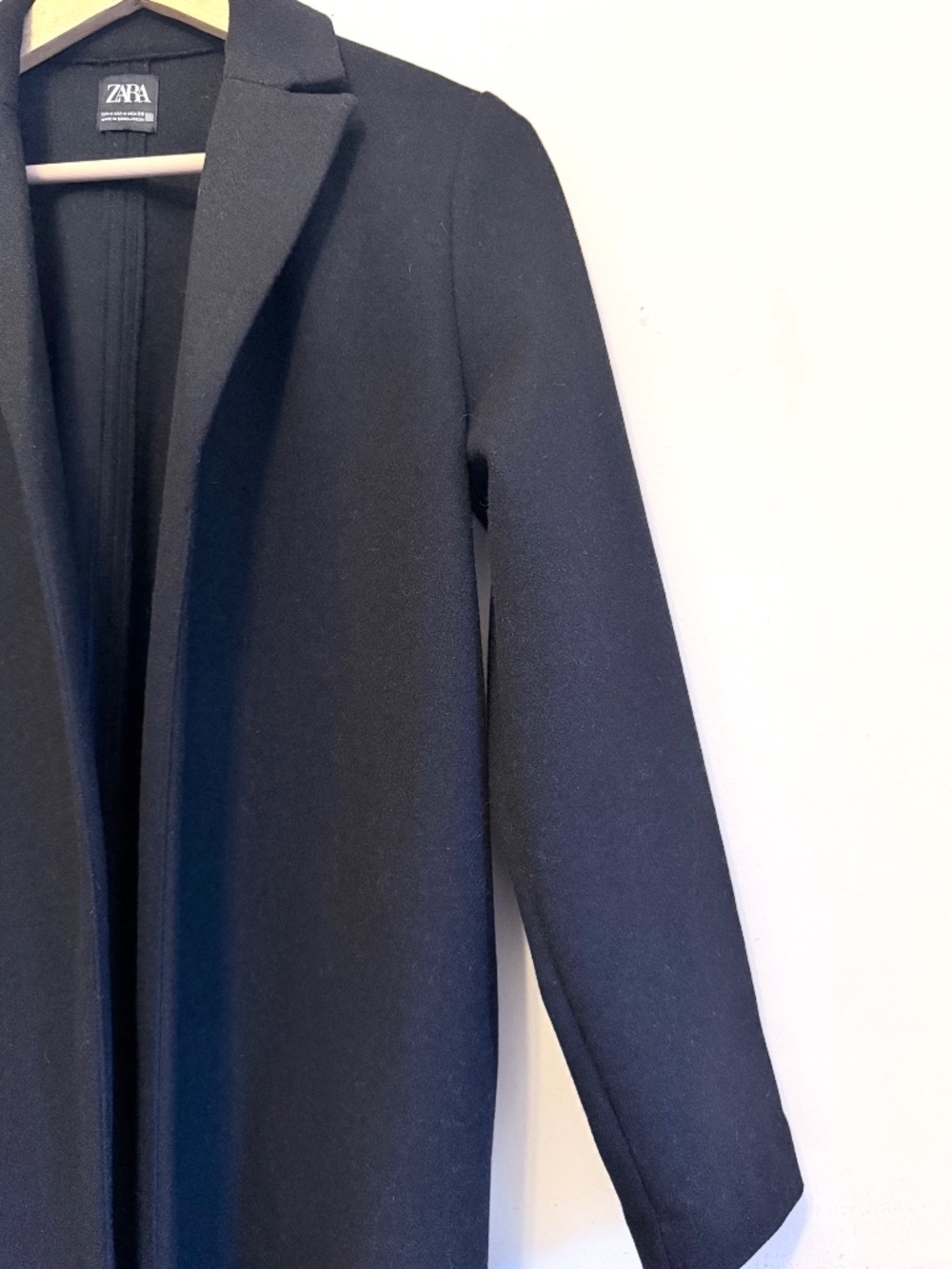 Zara Felt Texture Coat in Black Size Medium - Picture 7 of 14